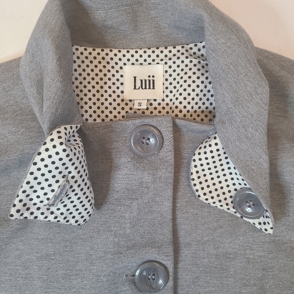 Luii Jacket / Blazer Front Close Knit Gray, Size Small - Picture 3 of 16